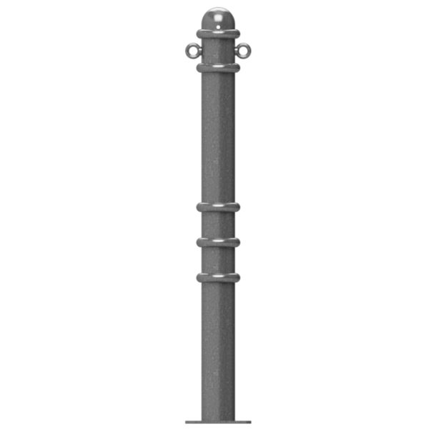 Ornamental bollard | Series 479B | � 76 mm | stationary, to be fixed by plugswith base plate 100 x 150 mm | without lock | with 2 eyelets